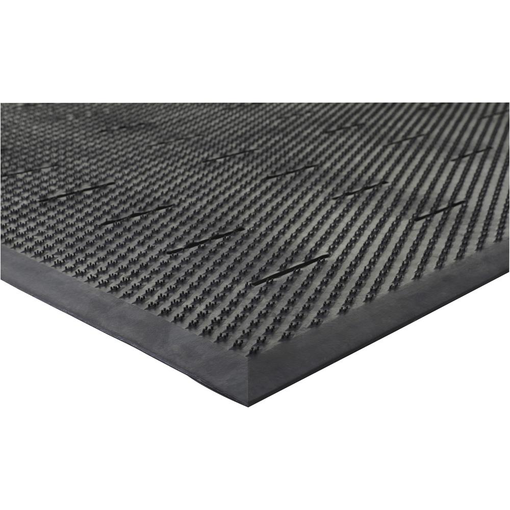 Genuine Joe Free Flow Comfort Anti-fatigue Mat - 48" Length x 36" Width x 0.500" Thickness - Rubber - Black - 1Each. Picture 1