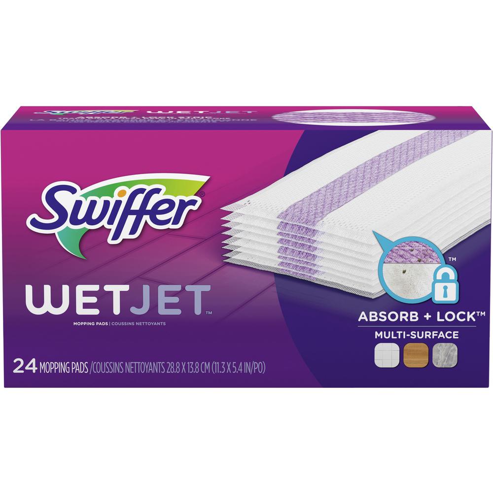 Swiffer WetJet Mopping Pad Refill - 10" Length - Cotton - Green - 24 / Box. Picture 1