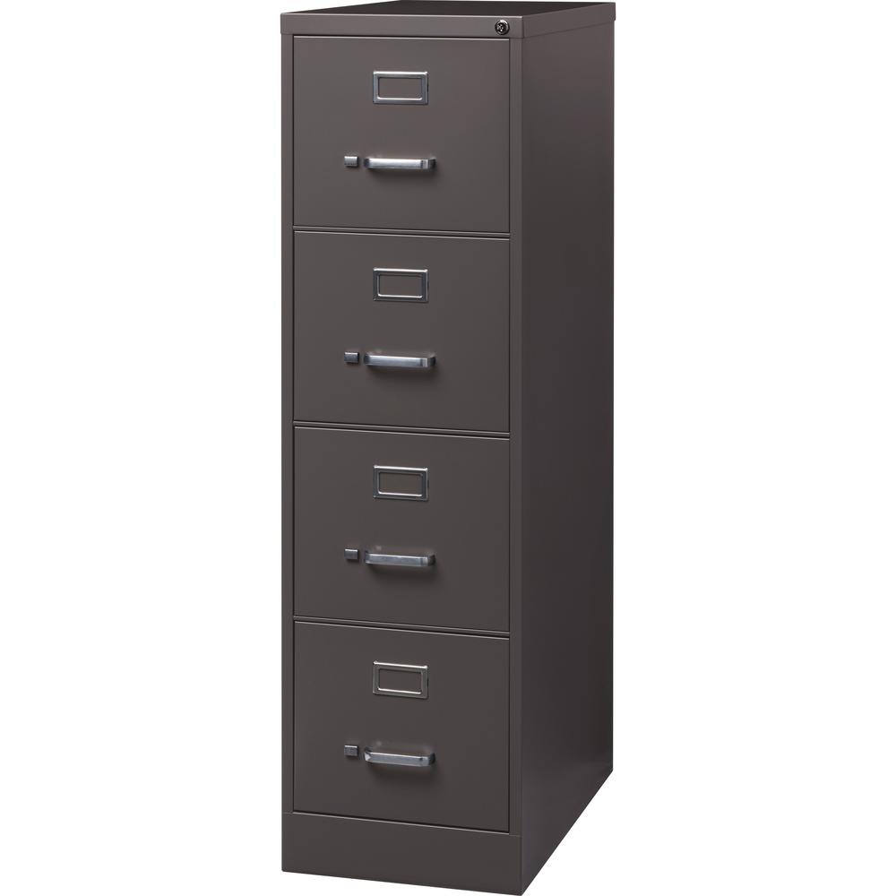 Lorell Fortress Series 26-1/2" Commercial-Grade Vertical File Cabinet - 15" x 26.5" x 52" - 4 x Drawer(s) for File - Letter - Vertical - Label Holder, Drawer Extension, Ball-bearing Suspension, Heavy . Picture 1