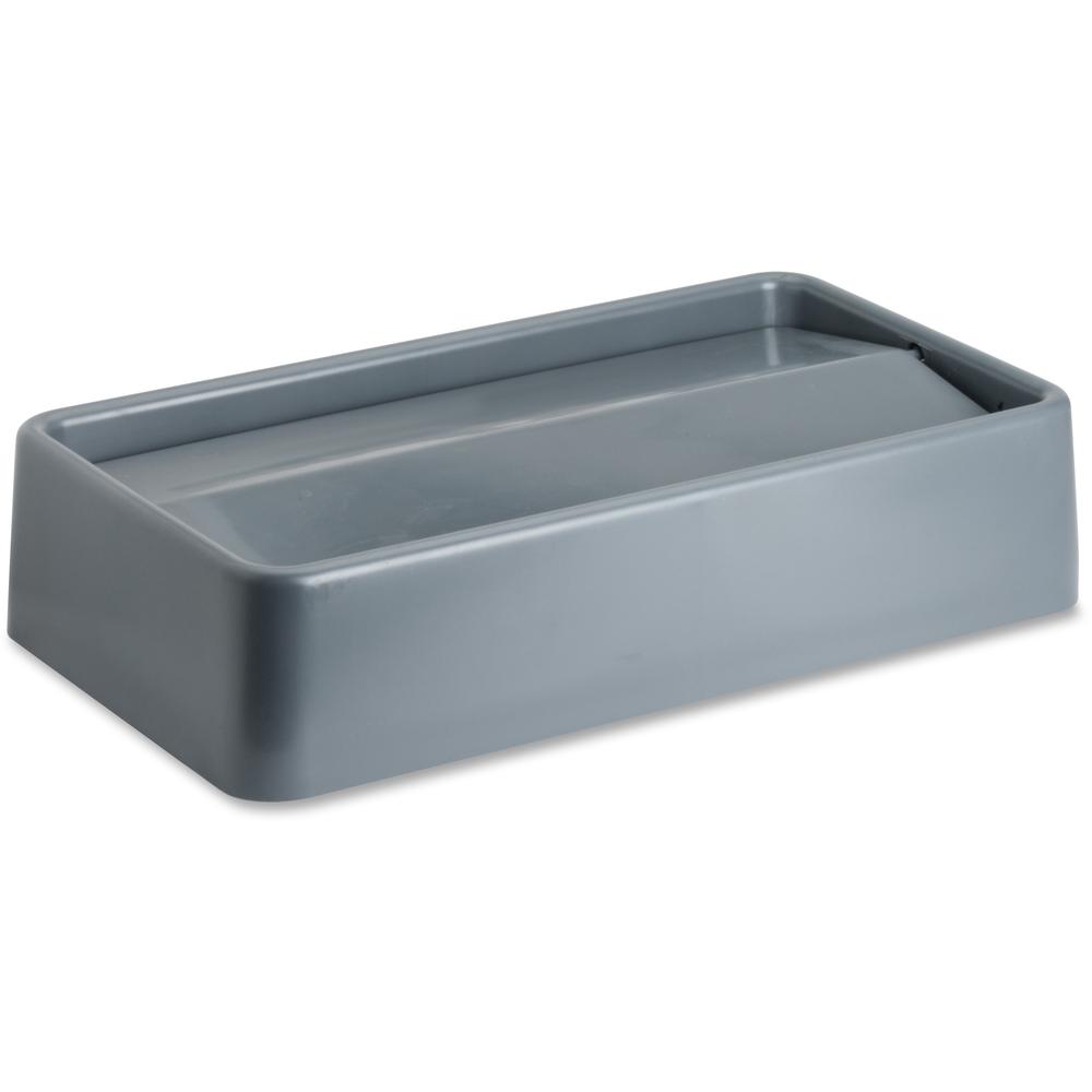 Genuine Joe Space-Saving Container Swing Lid - Rectangular - 1 Each - Gray. Picture 1