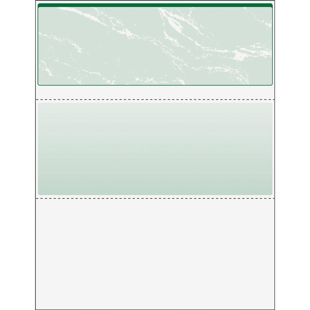 DocuGard High Security Green Marble Business Checks with 11 Features to Prevent Fraud - Letter - 8 1/2" x 11" - 24 lb Basis Weight - 500 / Ream - Erasure Protection, Watermarked. Picture 1