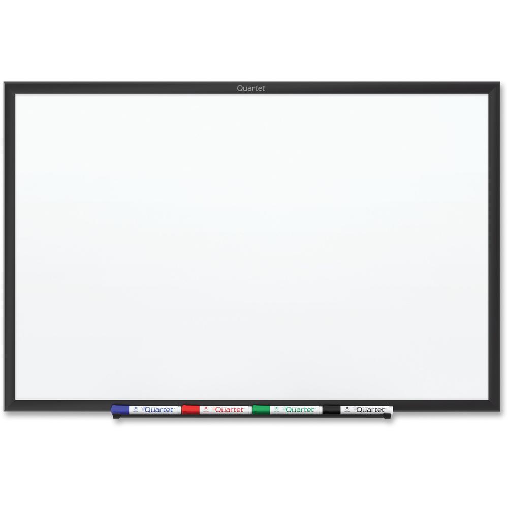 Quartet Classic Magnetic Whiteboard - 24" (2 ft) Width x 18" (1.5 ft) Height - White Painted Steel Surface - Black Aluminum Frame - Horizontal/Vertical - Magnetic - 1 Each. Picture 1