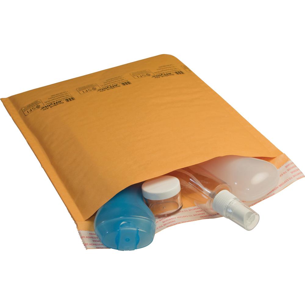 Sealed Air Jiffylite Bubble Cushioned Mailers - Padded - #5 - 10 1/2" Width x 16" Length - Peel & Seal - Kraft - 80 / Carton - Gold. Picture 1