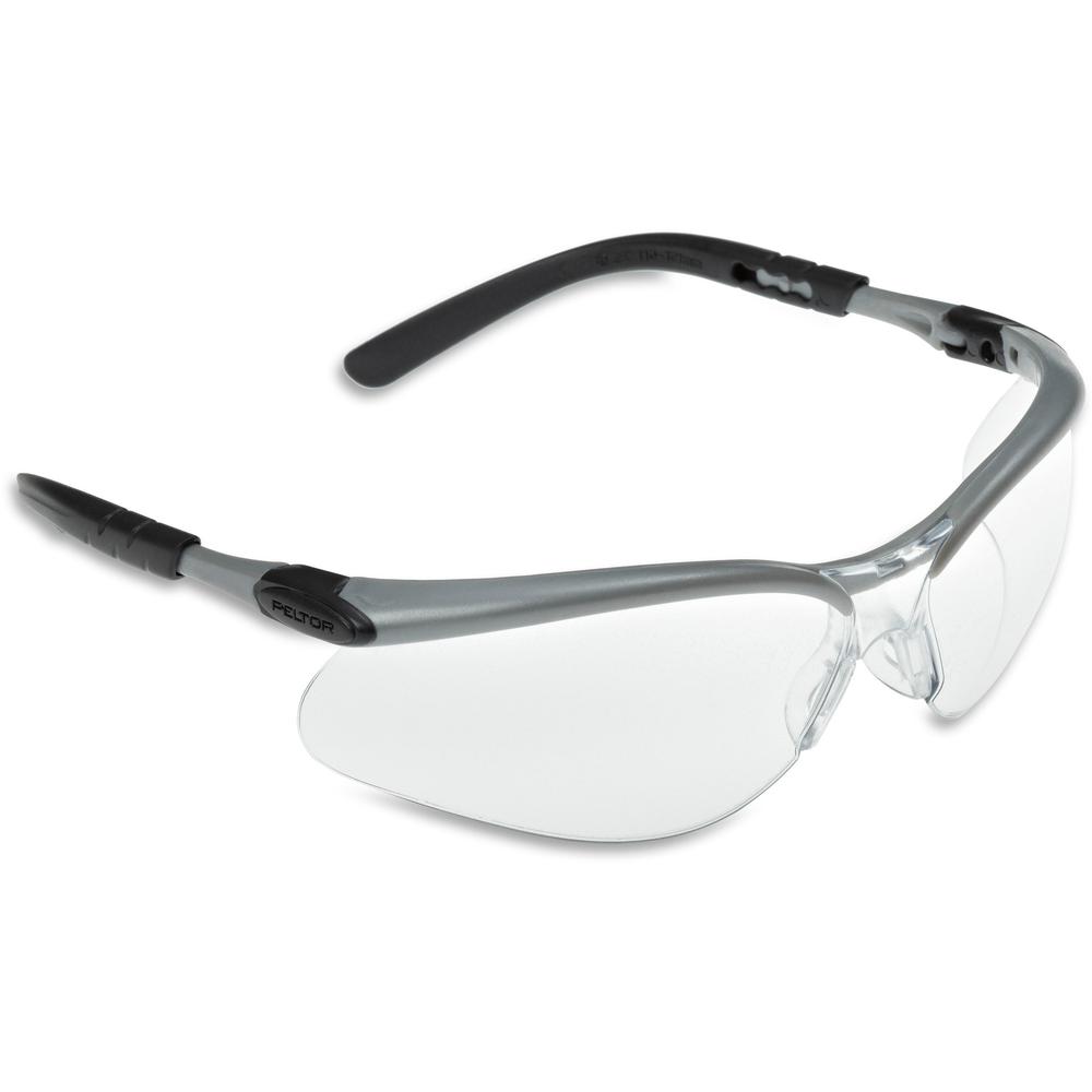 3M Adjustable BX Protective Eyewear - Anti-fog, Adjustable, Comfortable, UV Resistant - Ultraviolet Protection - Silver, Black - 1 Each. Picture 1