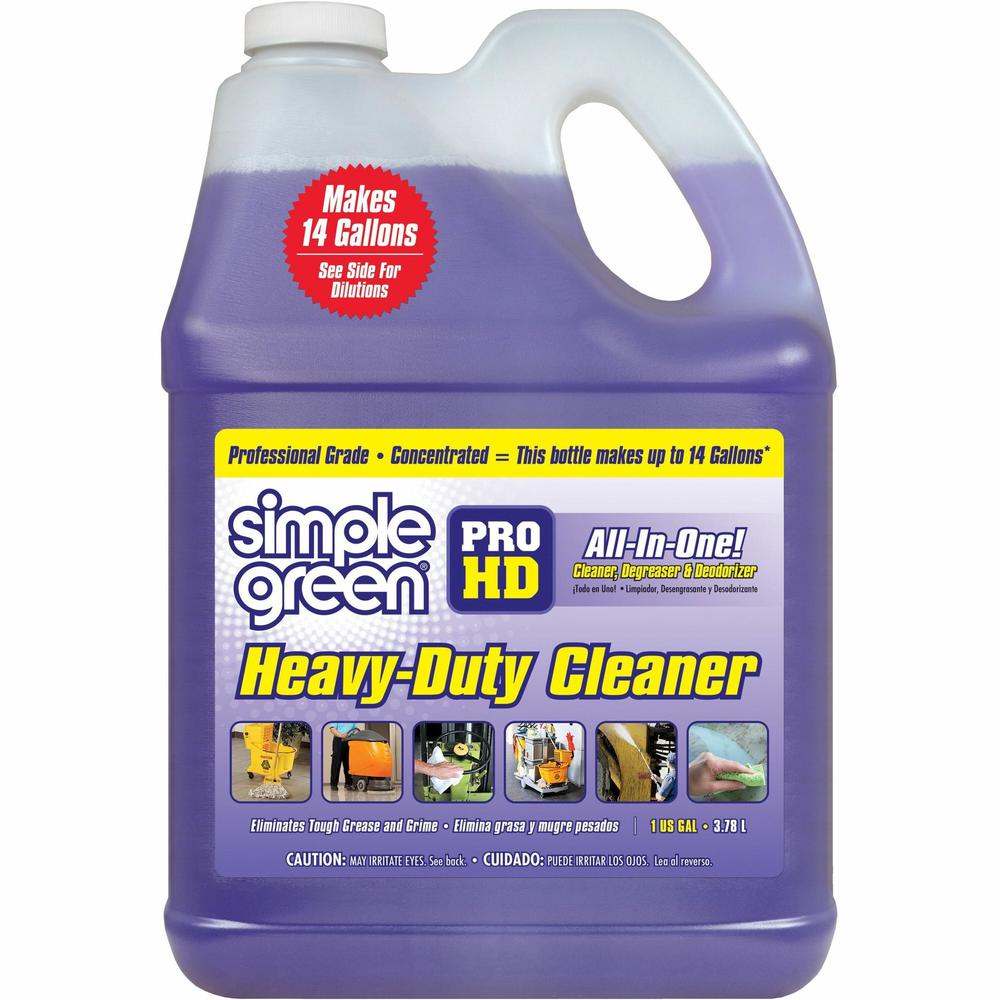 Simple Green Pro HD All-In-One Heavy-Duty Cleaner - For Wood, Vinyl, Concrete, Metal Surface - Concentrate - 128 fl oz (4 quart) - 1 Each - Chlorine-free, Phosphate-free, Non-corrosive - Clear. Picture 1