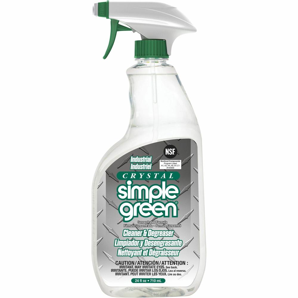 Simple Green Crystal Industrial Cleaner/Degreaser - For Multipurpose - Concentrate - 24 fl oz (0.8 quart) - 12 / Carton - Non-toxic, Non-flammable, Phosphate-free, Non-abrasive, Fragrance-free, Butyl-. Picture 1