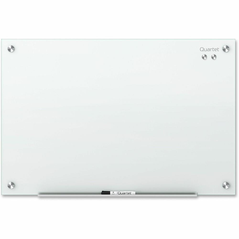 Quartet Infinity Magnetic Glass Dry-Erase Board - 72" (6 ft) Width x 48" (4 ft) Height - White Tempered Glass Surface - White Frame - Horizontal/Vertical - Magnetic - 1 Each. Picture 1