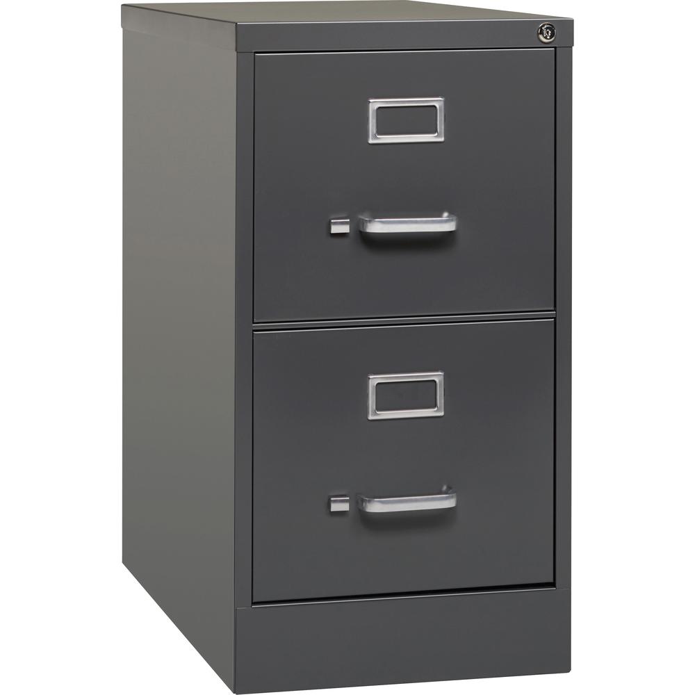 Lorell Fortress Series 26-1/2" Commercial-Grade Vertical File Cabinet - 15" x 26.5" x 28.4" - 2 x Drawer(s) for File - Letter - Vertical - Drawer Extension, Security Lock, Label Holder, Pull Handle - . Picture 1