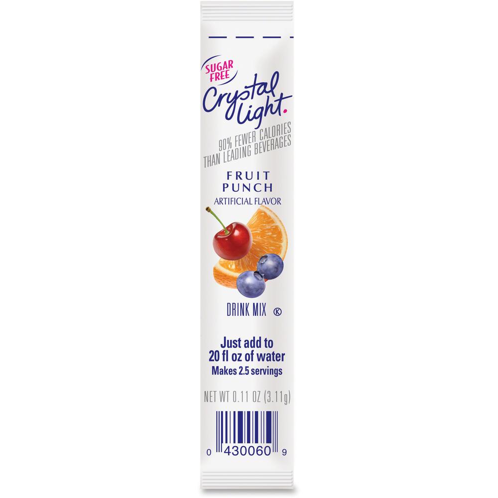 Crystal Light On-The-Go Fruit Punch Mix Sticks - 0.16 oz - Stick - 30 / Box. Picture 1