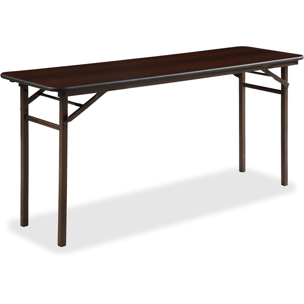 Lorell Mahogany Folding Banquet Table - Mahogany Rectangle Top x 60" Table Top Width x 18" Table Top Depth x 0.62" Table Top Thickness. The main picture.