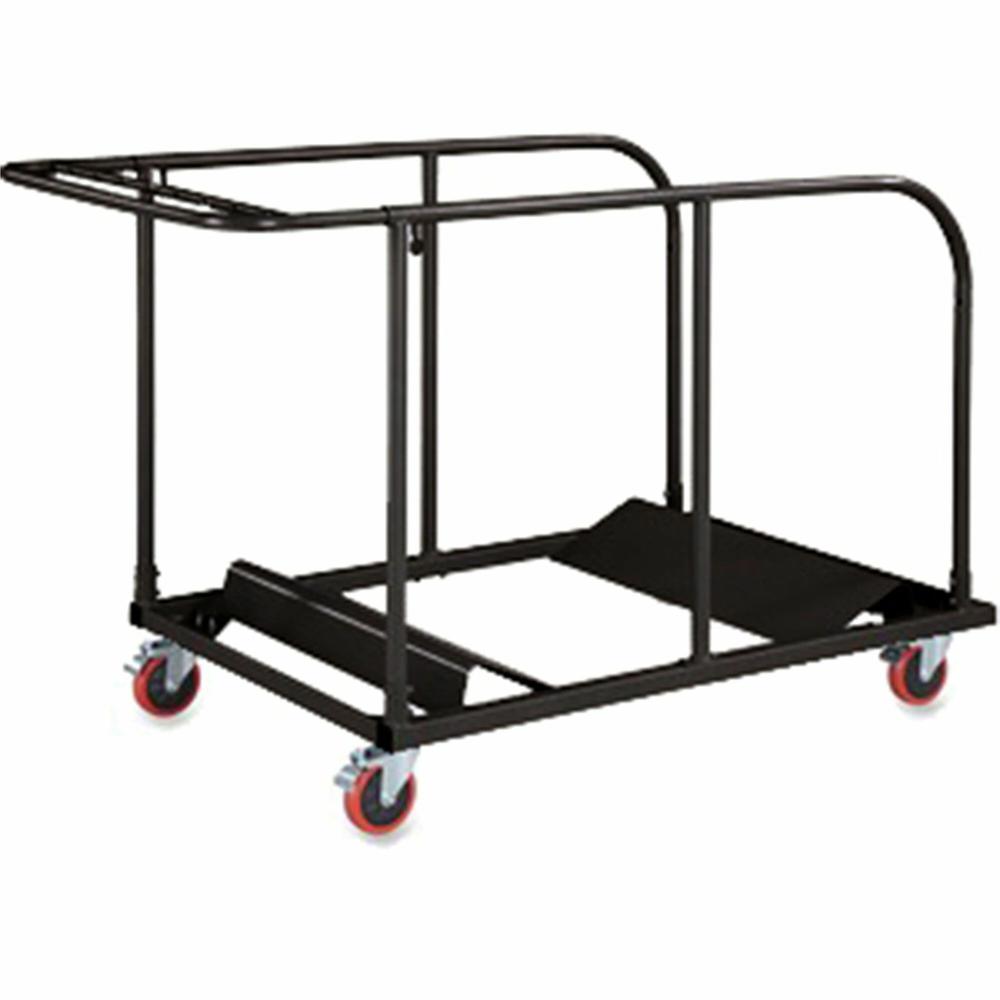 Lorell Round Planet Table Trolley Cart - Steel - x 52" Width x 32.8" Depth x 40.2" Height - Charcoal - For 16 Devices - 1 Each. Picture 1
