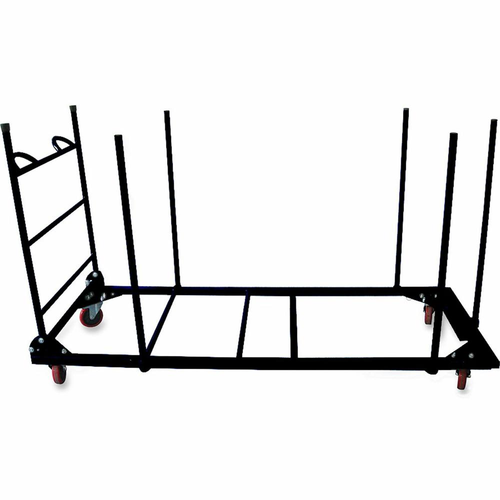 Lorell Blow-Mold Rectangular Table Trolley Cart - Steel - x 30.3" Width x 75.9" Depth x 45.3" Height - Charcoal - For 20 Devices - 1 Each. Picture 1