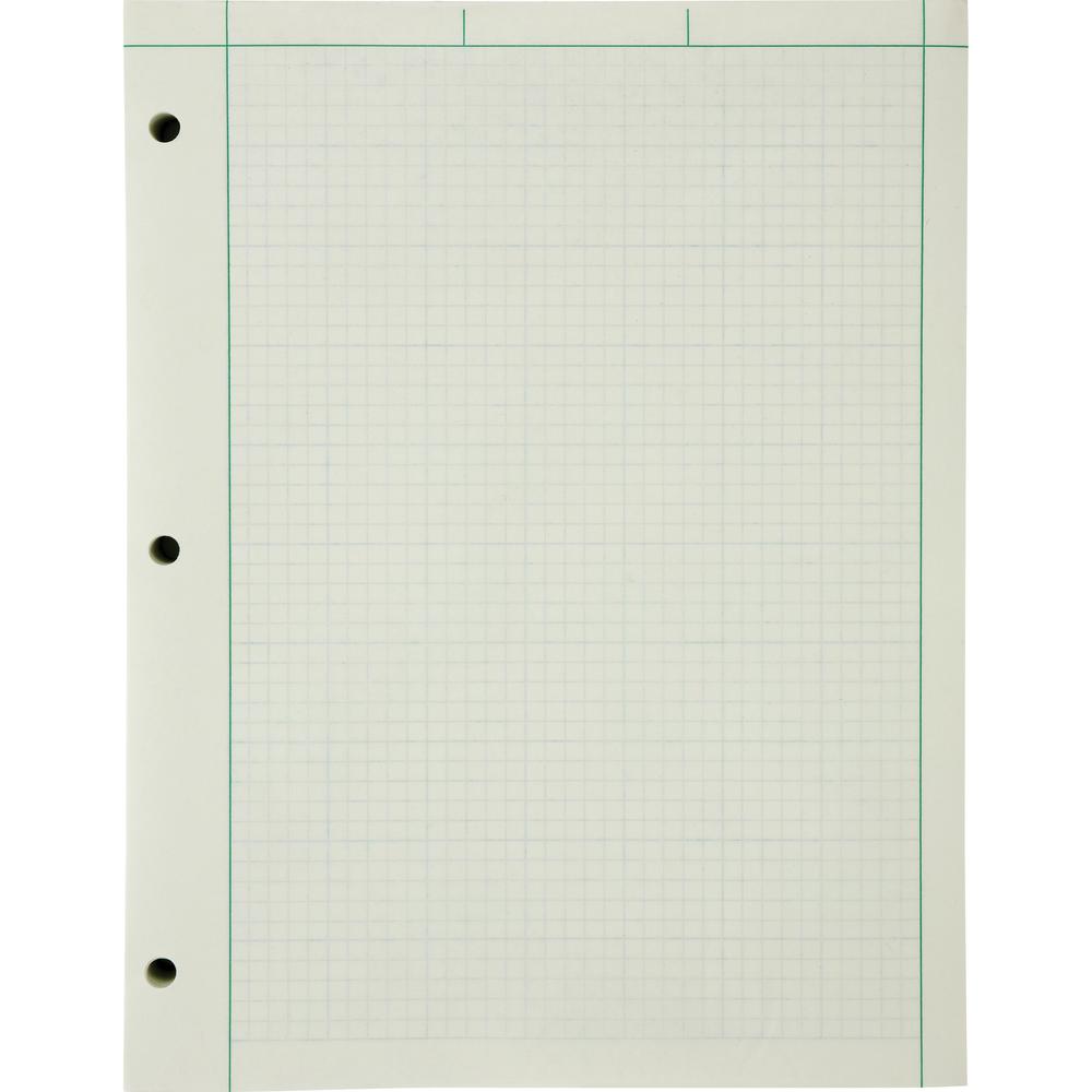 Ampad Engineering Computation Pad - 200 Sheets - Both Side Ruling Surface - Ruled Margin - 15 lb Basis Weight - Letter - 8 1/2" x 11" - Green Tint Paper - Chipboard Backing - 1 / Pad. Picture 1