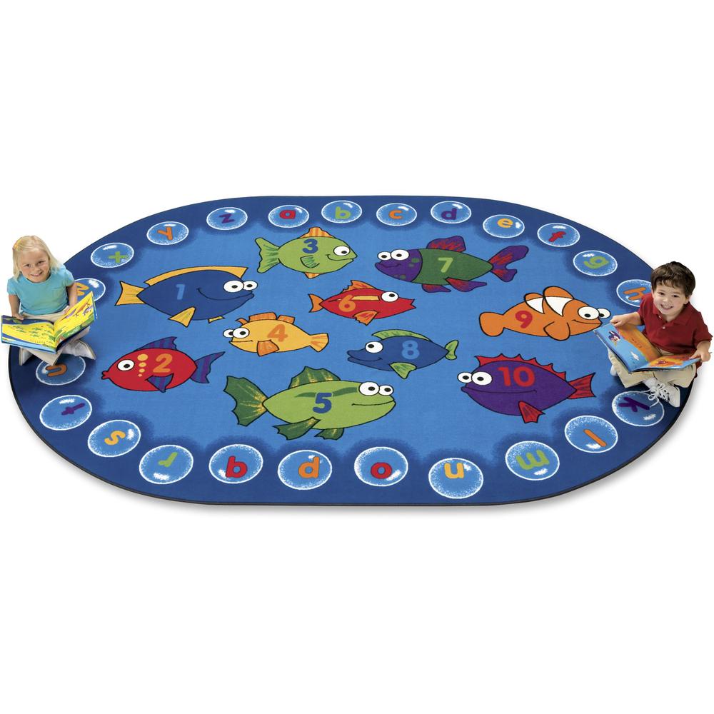 Carpets for Kids Fishing For Literacy Oval Rug - 25.83 ft Length x 65" Width - Oval. Picture 1