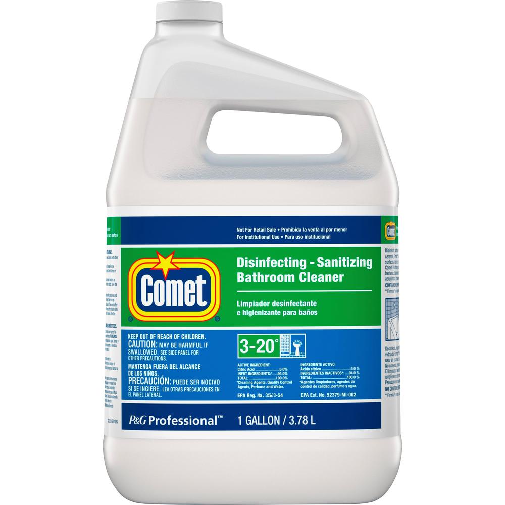 Comet Disinfecting Bathroom Cleaner - For Multipurpose - 128 fl oz (4 quart) - 1 Each - Disinfectant, Non-abrasive, Pleasant Scent, Scrub-free - White. Picture 1