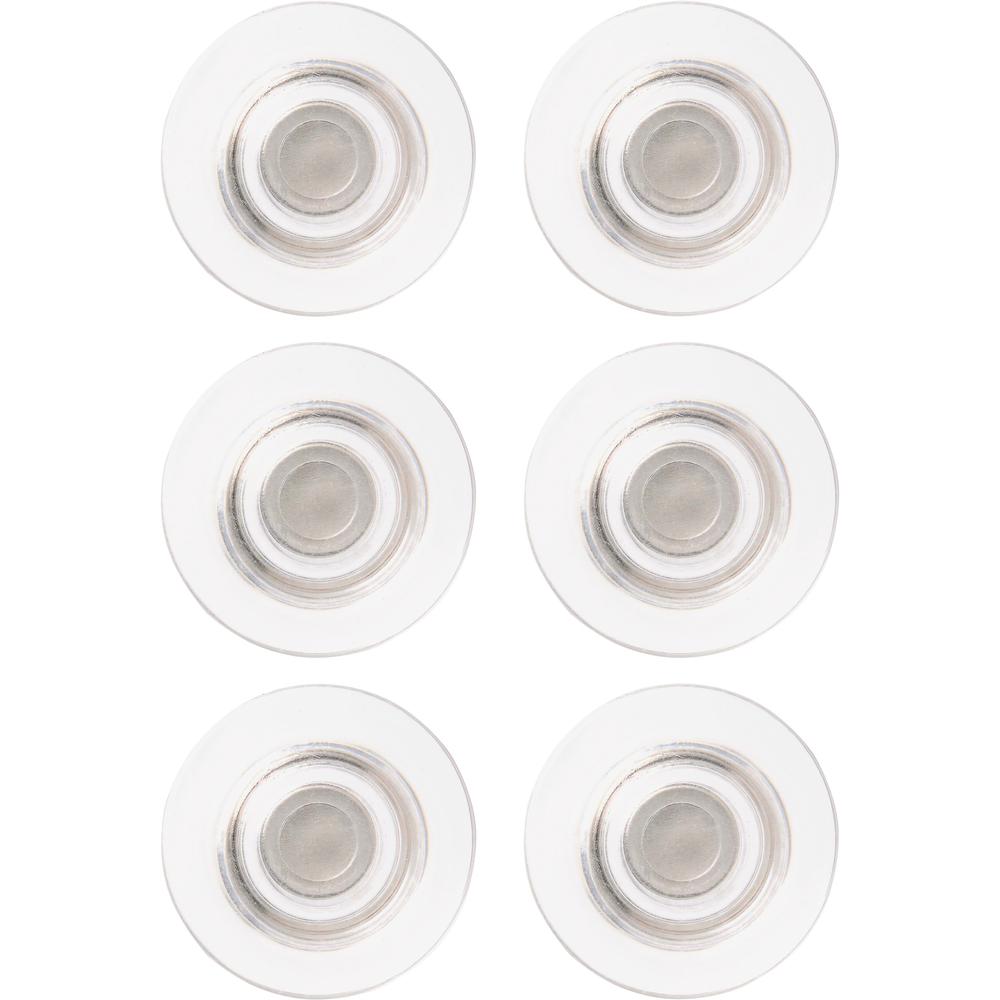 Quartet Large Glass Board Magnets - 6 / Pack - Clear. Picture 1