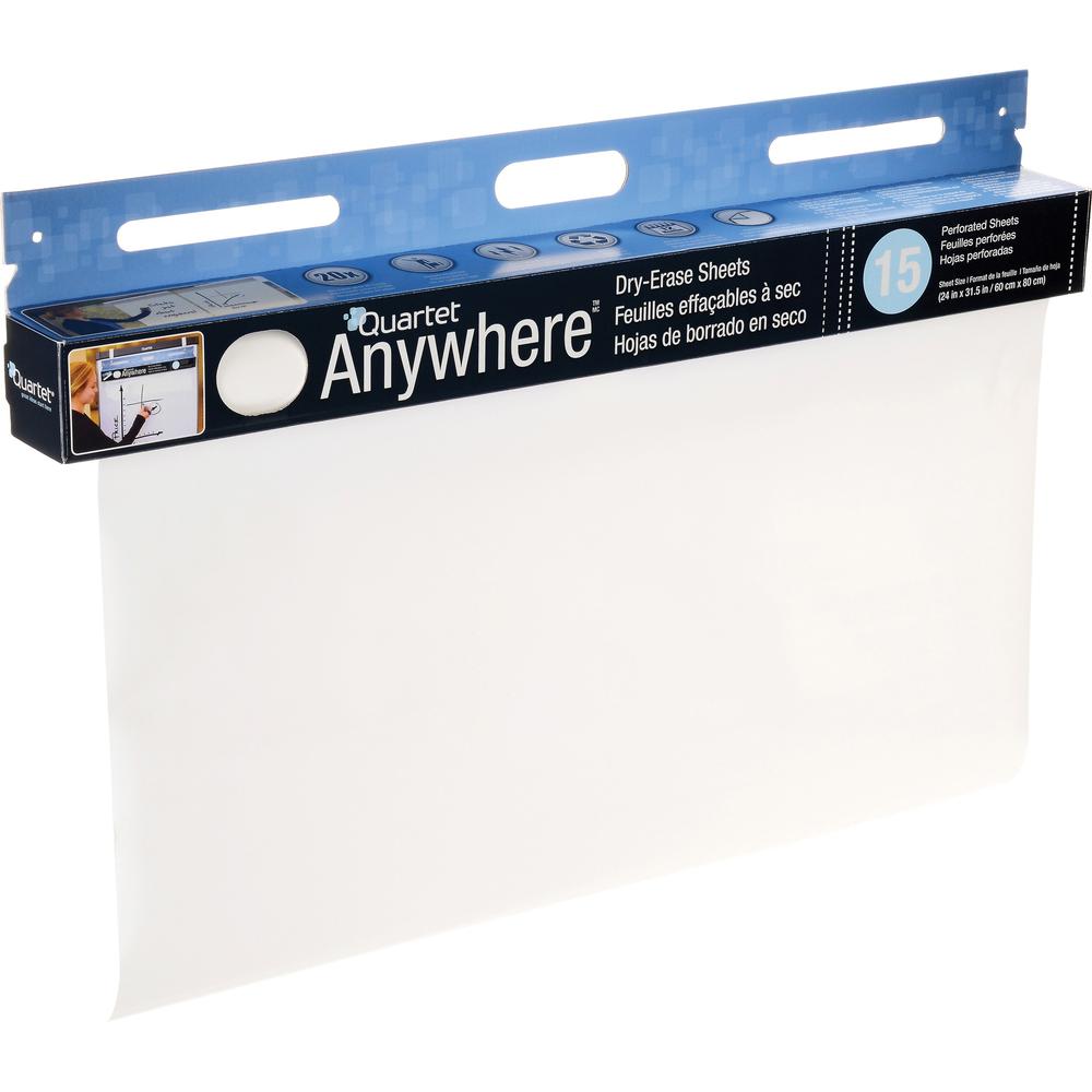 Quartet Anywhere Dry-Erase Sheets - 480" (40 ft) Length - Paper - White - Easy Tear, Wipeable - 1 Each. Picture 1