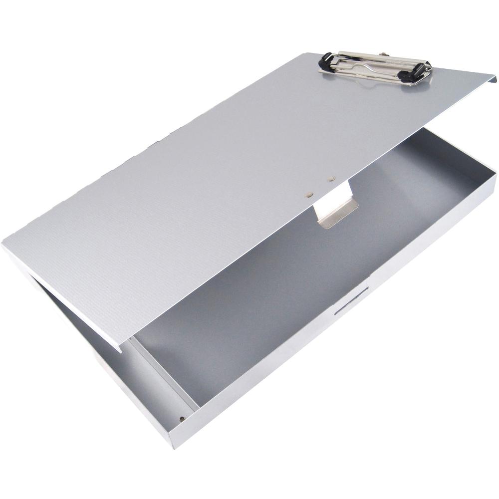 Saunders Tuff Writer Recycled Aluminum Clipboard - 1" Clip Capacity - Side Opening - 12" - Low Profile - Aluminum - Silver - 1 Each. The main picture.