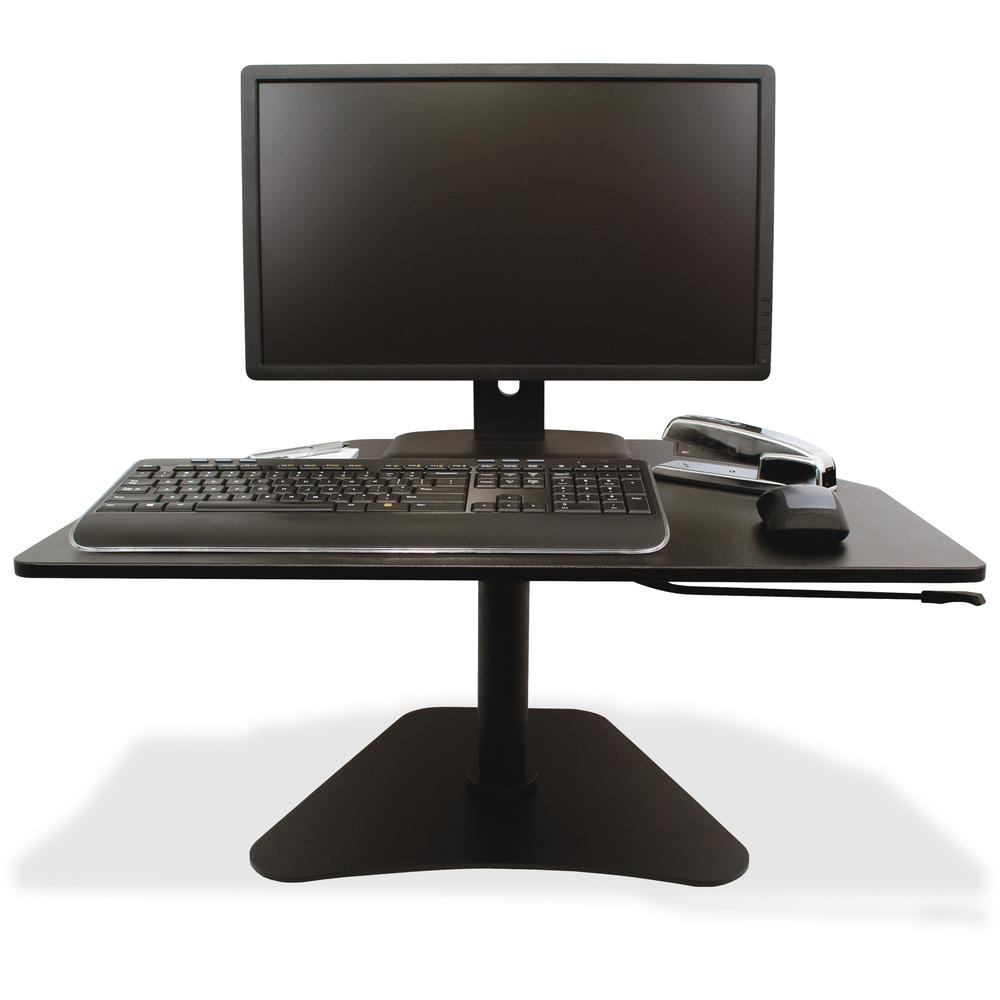 Victor High Rise Adjustable Stand Up Desk Converter - Adjustable Standing Desk - 12" to 16.75" Height x 28" Width x 23" Depth - Laminate - Steel, Wood - Black. Picture 1