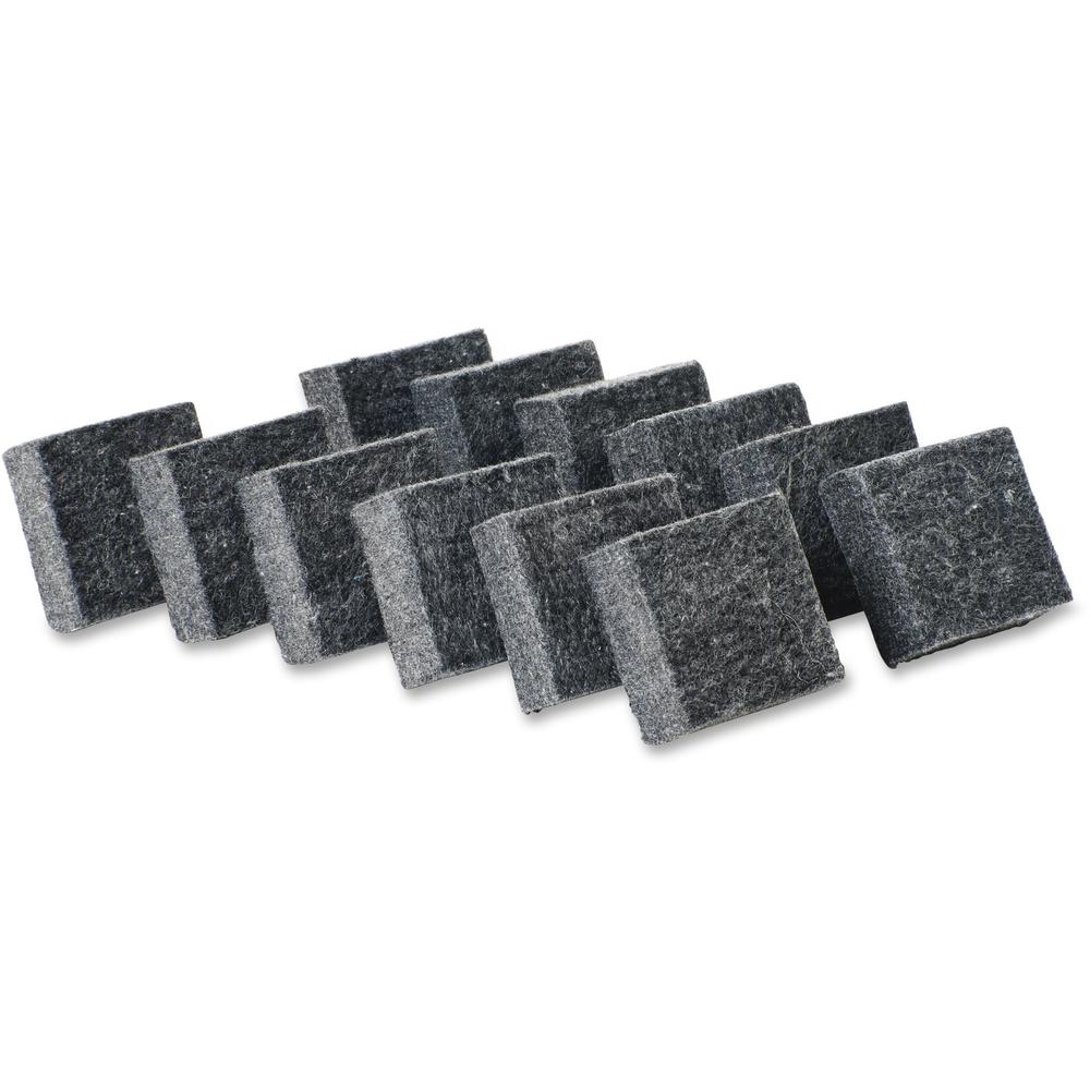 CLI Multi-purpose Eraser - 2" Width x 2" Length - Used as Mark Remover - Charcoal Gray - Felt - 12 / Pack. Picture 1