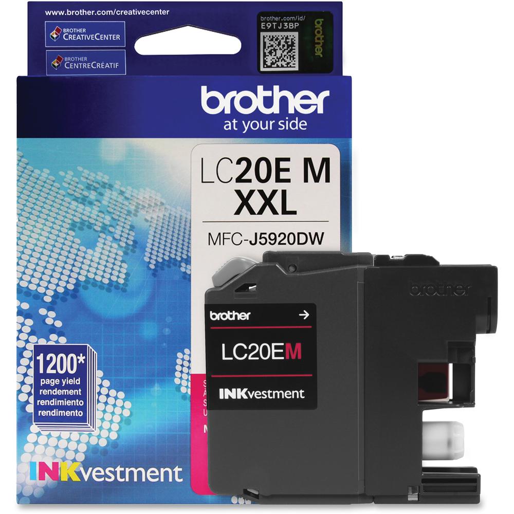 Brother Genuine LC20EM INKvestment Super High Yield Magenta Ink Cartridge - Inkjet - Super High Yield - 1200 Pages - Magenta - 1 Each. Picture 1