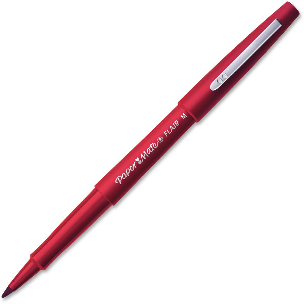 Paper Mate Flair Medium Point Porous Markers - Medium Pen Point - 1.4 mm Pen Point Size - Bullet Pen Point Style - Red Water Based Ink - Red Barrel - Felt Tip - 36 / Pack. Picture 1