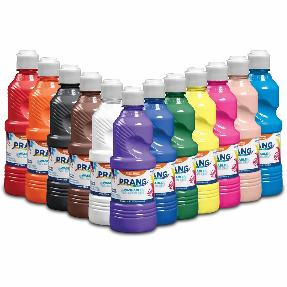 Prang Ultra-washable Tempera Paint - 16 oz - 12 / Set - Assorted. Picture 1