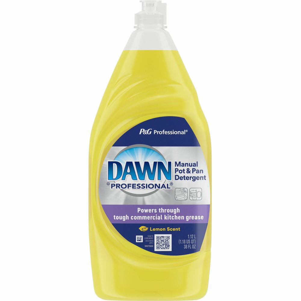 Dawn Manual Pot/Pan Detergent - For Dish - 38 fl oz (1.2 quart) - Lemon Scent - 1 Bottle - Yellow. Picture 1