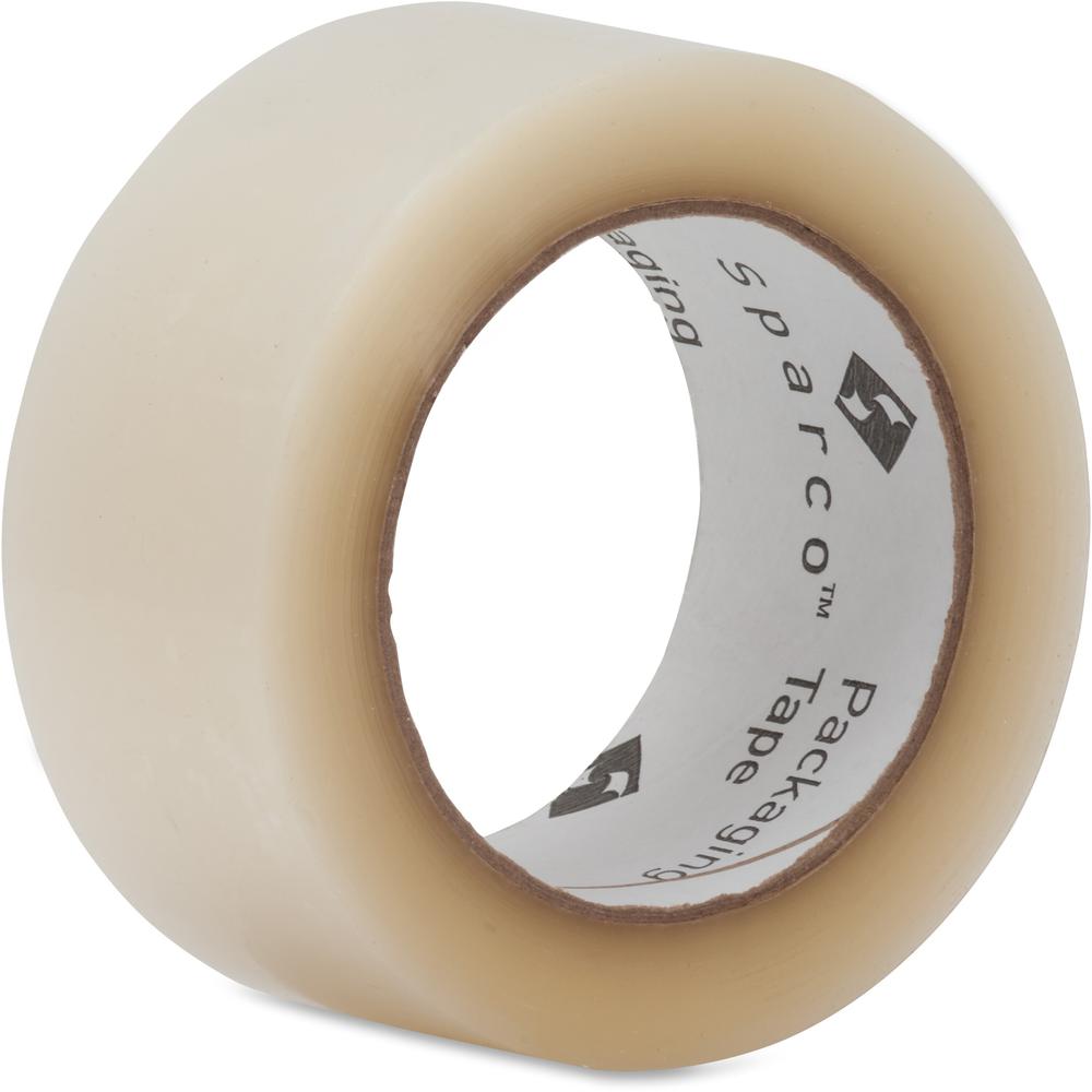 Sparco Transparent Hot-melt Tape - 110 yd Length x 2" Width - 1.9 mil Thickness - 3" Core - 1.60 mil - Moisture Resistant, Abrasion Resistant, Split Resistant - For Sealing, General Purpose - 6 / Pack. Picture 1