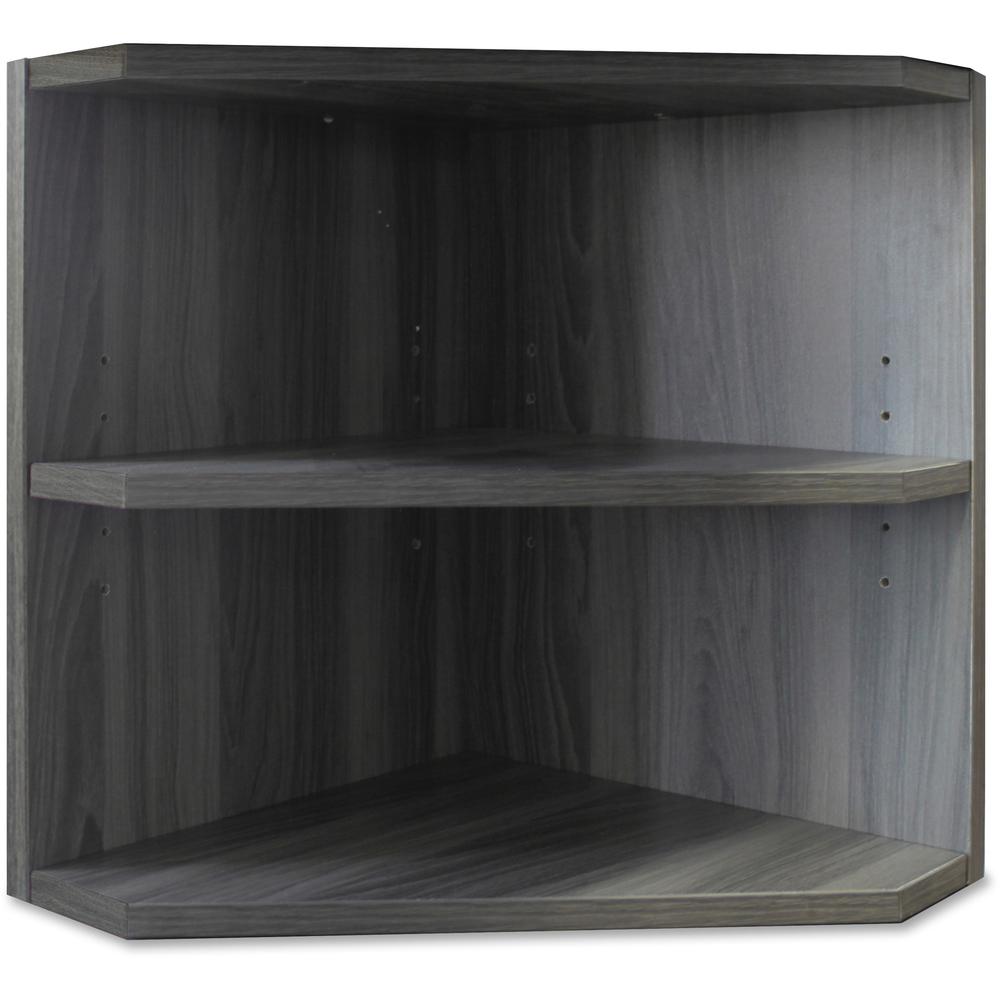 Mayline Medina Corner Support for Hutches - 15" x 15"20" - 2 Shelve(s) - Finish: Gray Steel Laminate - For Office. Picture 1