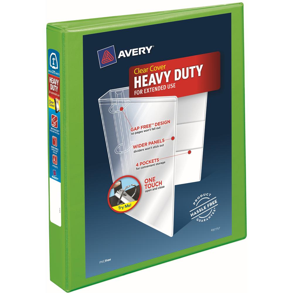 Avery&reg; Heavy-Duty View Binders - Locking One Touch EZD Rings - 1" Binder Capacity - Letter - 8 1/2" x 11" Sheet Size - 275 Sheet Capacity - Ring Fastener(s) - 4 Pocket(s) - Polypropylene - Recycle. Picture 1