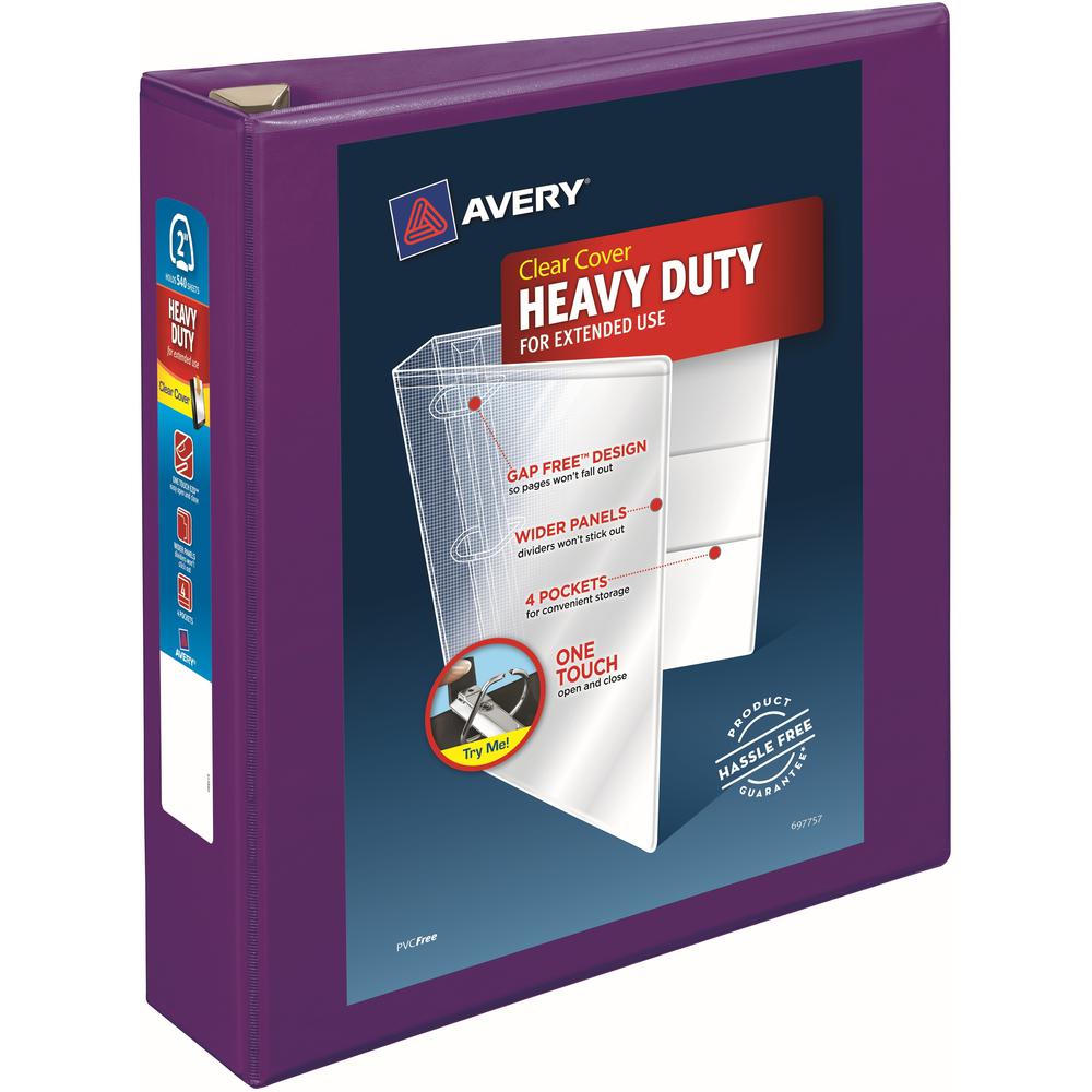 Avery&reg; Heavy-Duty View Binders - Locking One Touch EZD Rings - 2" Binder Capacity - Letter - 8 1/2" x 11" Sheet Size - 540 Sheet Capacity - Ring Fastener(s) - 4 Pocket(s) - Polypropylene - Recycle. Picture 1