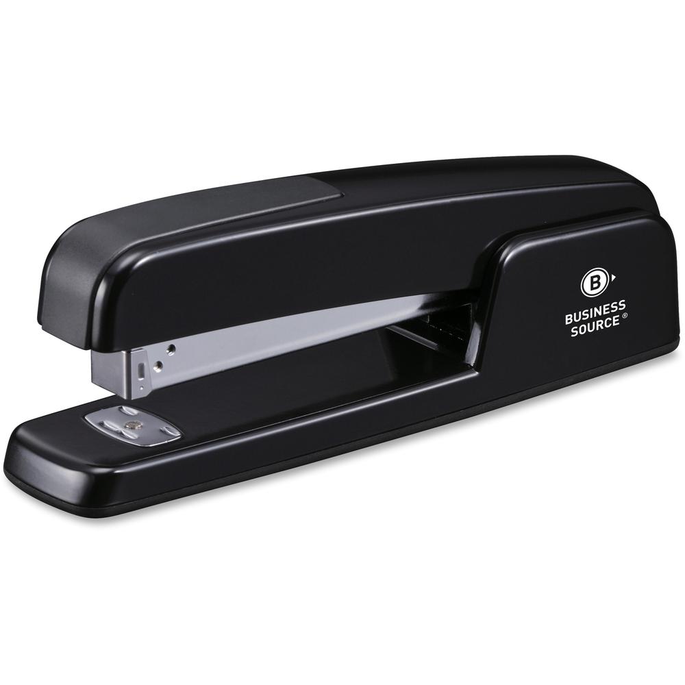 Business Source Die-cast Stapler - 20 Sheets Capacity - 210 Staple Capacity - Full Strip - 1 Each - Black. Picture 1