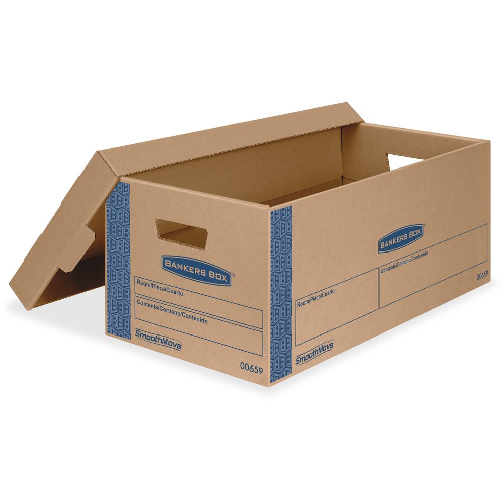 Bankers Box SmoothMove Moving Boxes - Internal Dimensions: 12" Width x 24" Depth x 10" Height - External Dimensions: 12.9" Width x 25.4" Depth x 10.3" Height - Media Size Supported: Letter - Lid Lock . Picture 1
