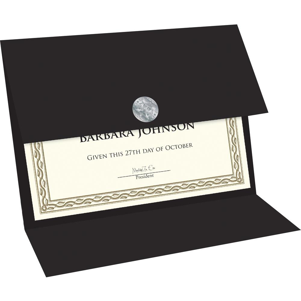Geographics Recycled Certificate Holder - Black - 30% Recycled - 5 / Pack. Picture 1