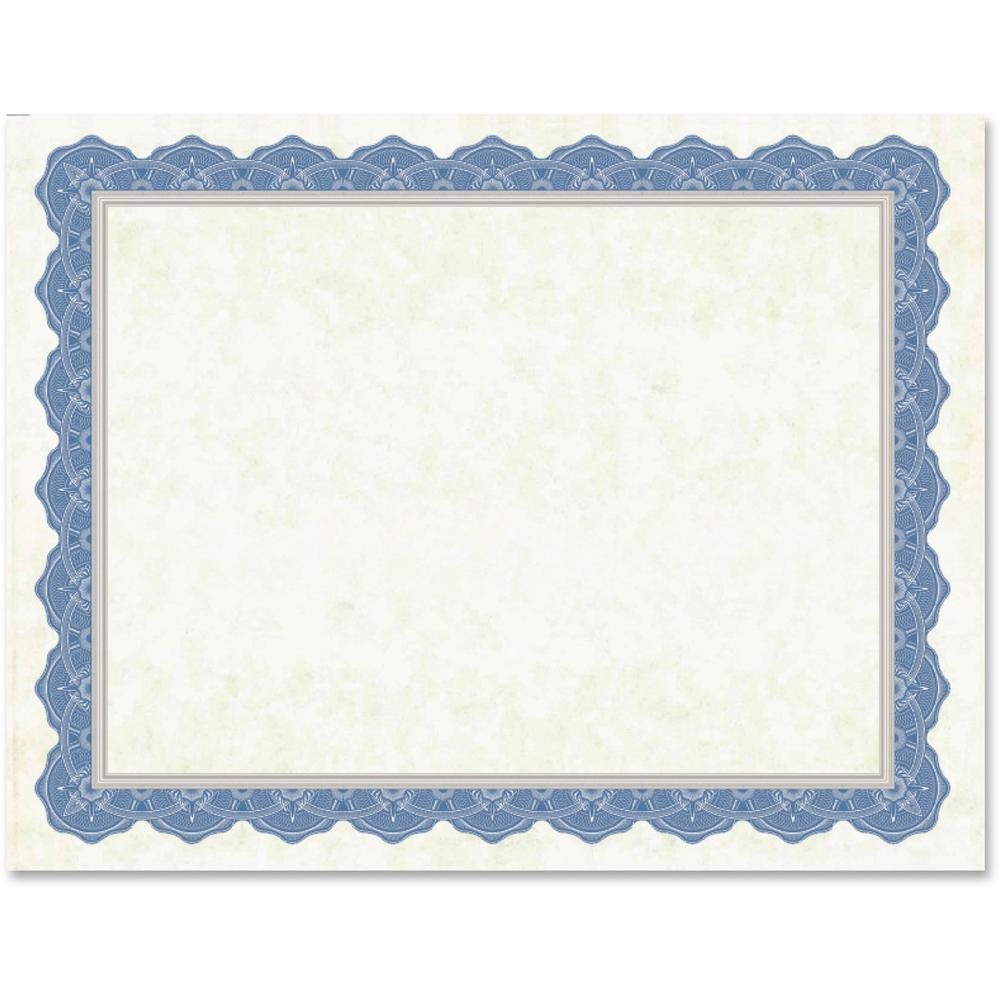 Geographics Drama Blue Border Blank Certificates - 8.5" x 11" - Inkjet, Laser Compatible with Blue Border - 15 / Pack. Picture 1