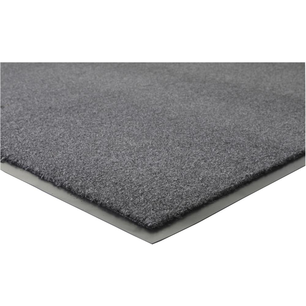 Genuine Joe Silver Series Indoor Entry Mat - Building, Carpet, Hard Floor - 10 ft Length x 36" Width - Plush - Charcoal. The main picture.