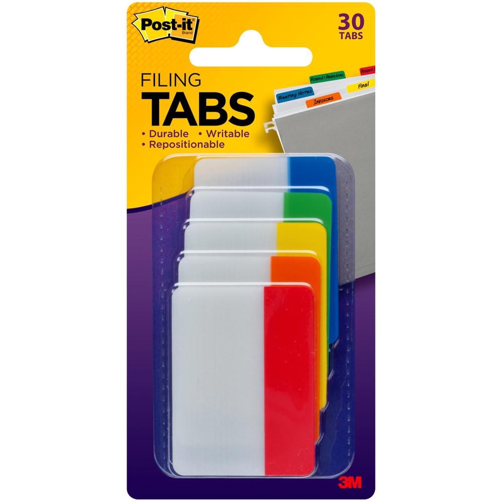 Post-it&reg; Tabs - Write-on Tab(s)2" Tab Width - Multicolor Tab(s) - 30 / Pack. Picture 1