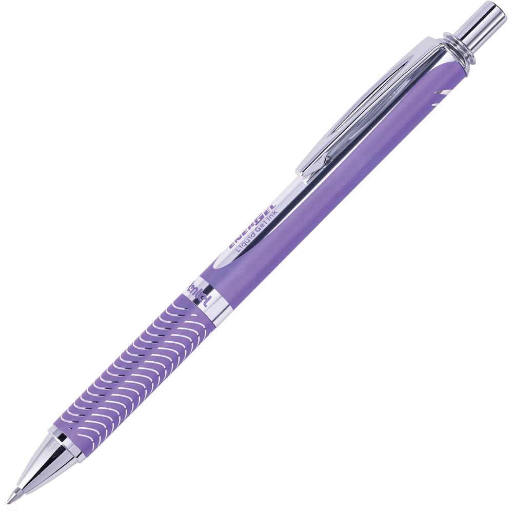 EnerGel EnerGel Alloy Retractable Gel Pens - Medium Pen Point - 0.7 mm Pen Point Size - Refillable - Retractable - Black Gel-based Ink - Violet Metal Barrel - Stainless Steel Tip - 1 Each. Picture 1