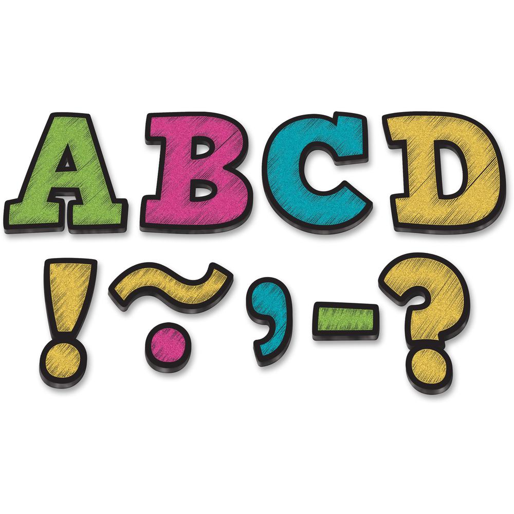 Teacher Created Resources 3" Bold Block Magnet Letters - Learning Theme/Subject - Magnetic - Durable, Damage Resistant - 0.10" Height x 3" Width x 3" Depth - Multicolor - 55 / Pack. The main picture.