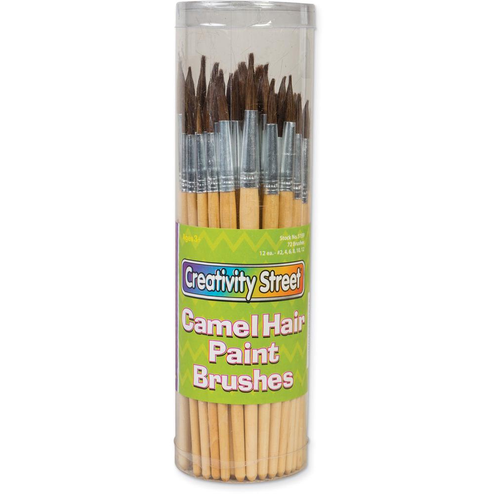 Creativity Street Camel Hair Paint Brushes - 72 Brush(es) - Aluminum Ferrule. Picture 1