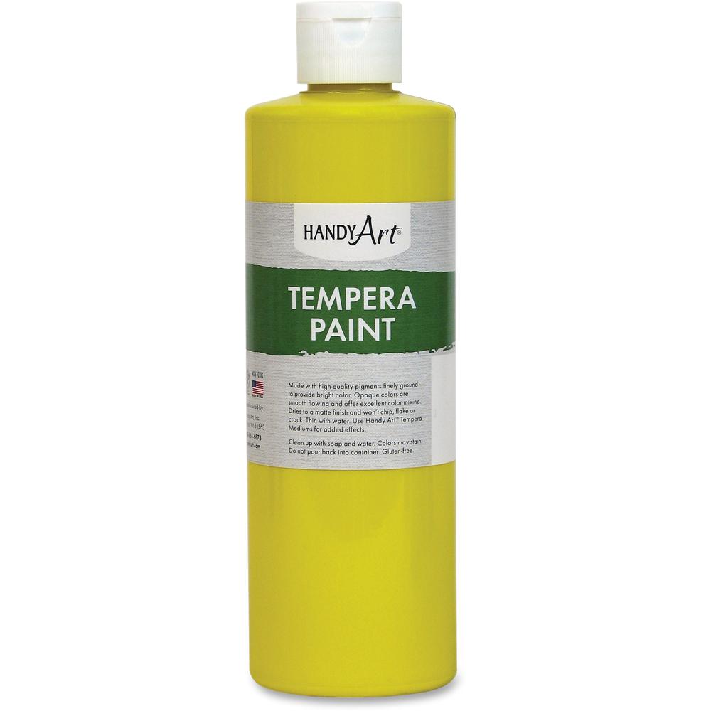 Handy Art 16 oz. Premium Tempera Paint - 16 fl oz - 1 Each - Yellow. The main picture.