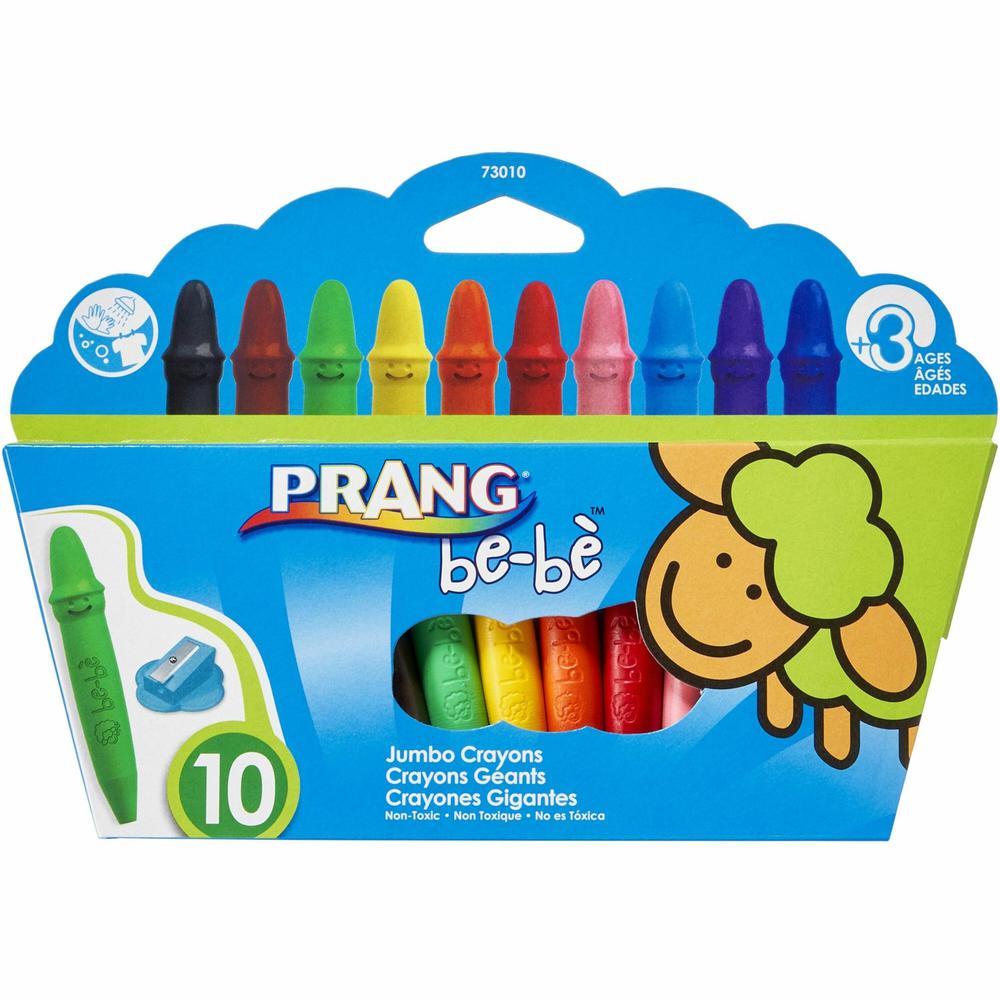 Prang be-be Jumbo Crayons - Assorted - 10 / Set. Picture 1