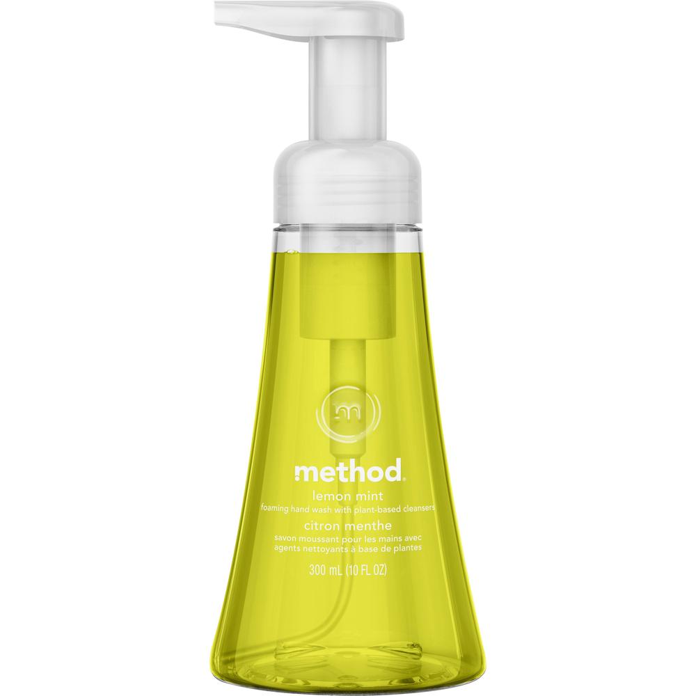 Method Foaming Hand Soap - Lemon Mint ScentFor - 10 fl oz (295.7 mL) - Pump Bottle Dispenser - Hand - Lemon Yellow - Paraben-free, Phthalate-free, Triclosan-free - 1 Each. Picture 1