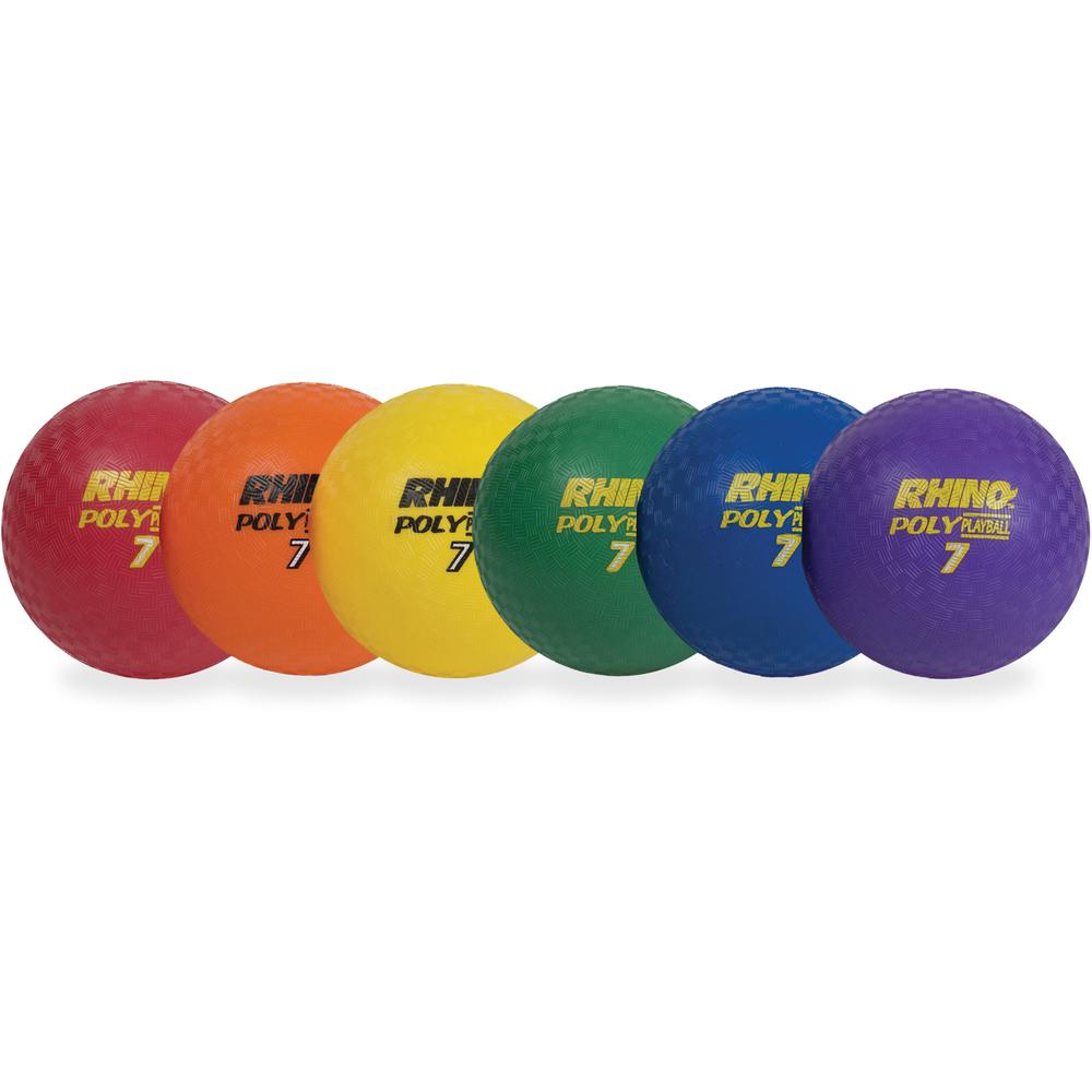Champion Sports Poly Playground Ball Set - 8.50" - Red, Orange, Yellow, Green, Blue, Purple - 6 / Set. The main picture.