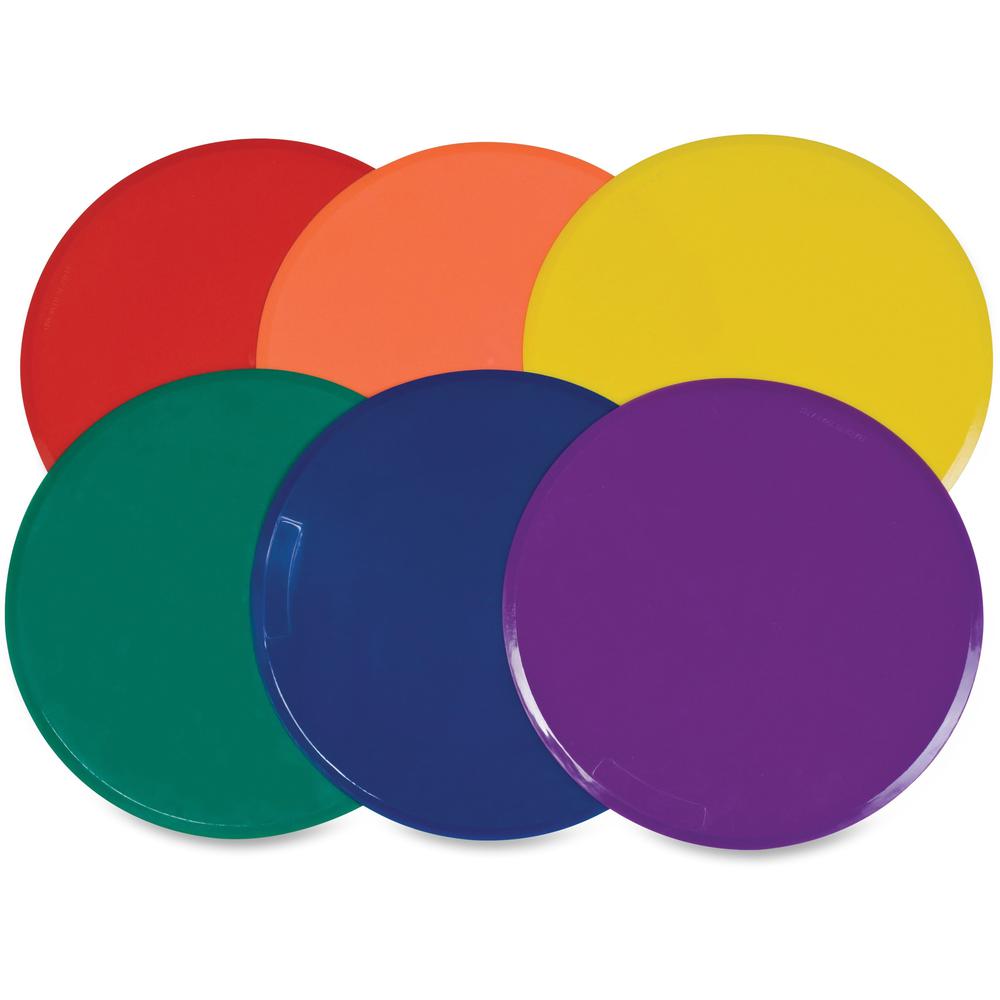 Champion Sports Extra Large Poly Spot Marker Set - Green, Orange, Purple, Red, Blue, Yellow - Vinyl. The main picture.