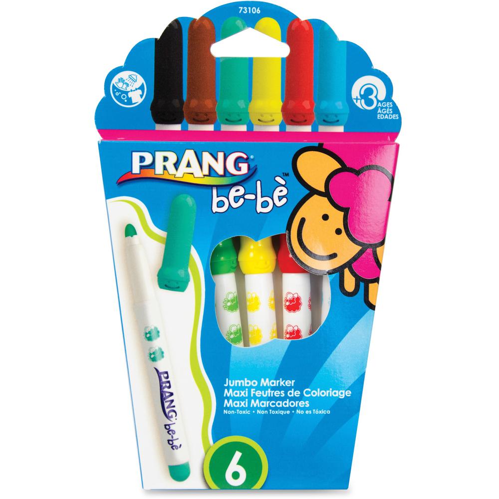 Prang be-be Jumbo Markers - Assorted - 6 / Set. The main picture.