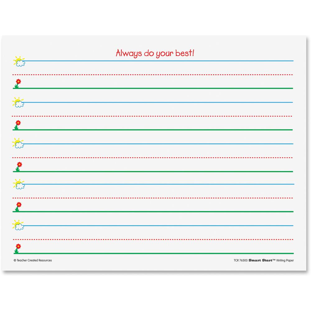 Teacher Created Resources Spacing Writing Paper - 1" Ruled - 8 1/2" x 11" - White Paper - 360 / Pack. Picture 1