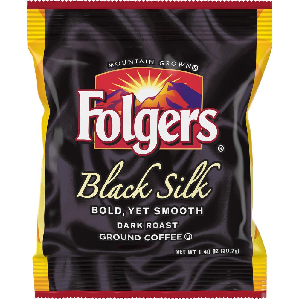Folgers&reg; Ground Black Silk Coffee - Dark - 1.4 oz - 42 / Carton. Picture 1