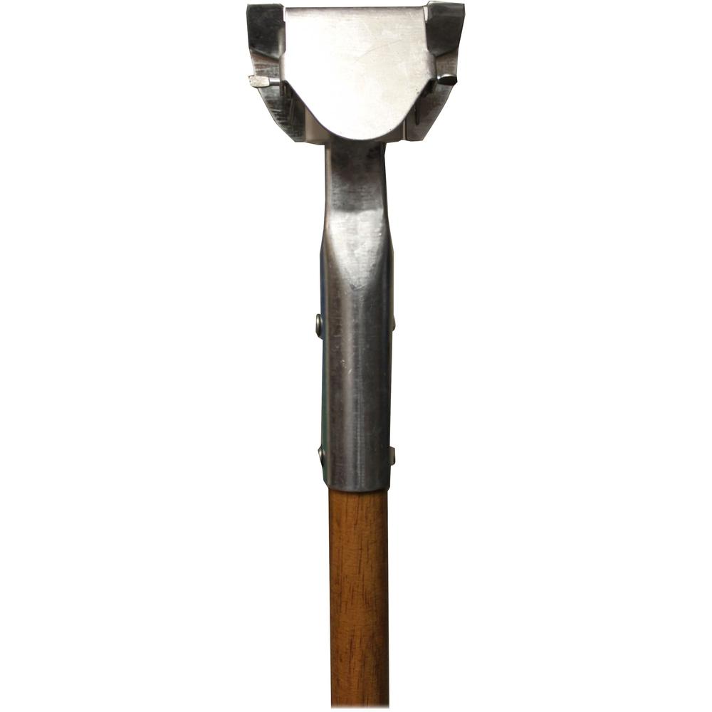 Genuine Joe Dust Mop Snap-on Wood Handle - 60" Length - 1.50" Diameter - Natural, Silver - Wood - 1 Each. Picture 1